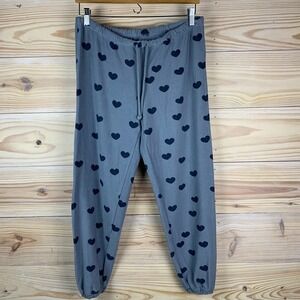 Chaser Sweatpants Women Medium Blue Heart Lightweight Soft Lounge Pants